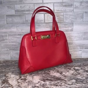 St John Red Leather Mini Tote